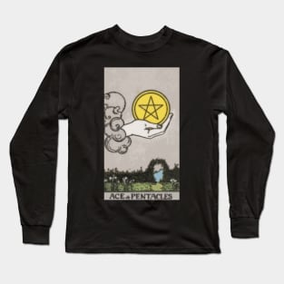 Tarot Card = Ace of Pentacles Long Sleeve T-Shirt